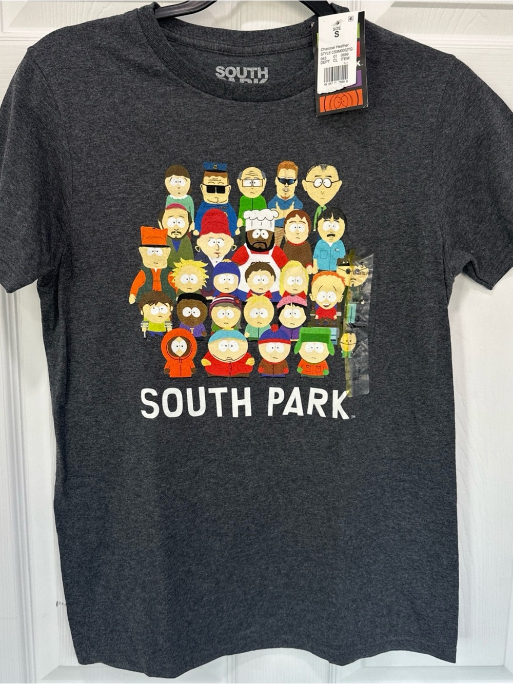 NWT 2017 South Park Short Sleeve Shirt Gray Heathered Stan Kyle Cartman Kenny S